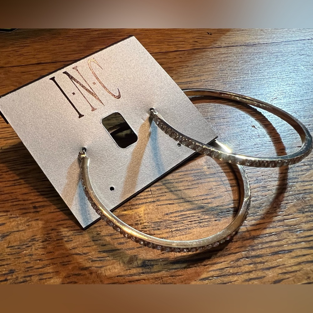 INC International Concepts Silver Hoop Earrings